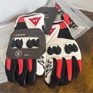 Dainese Leather Motorcycle Gloves Black/White MIG C2 Unisex Gloves Size XXL NEW
